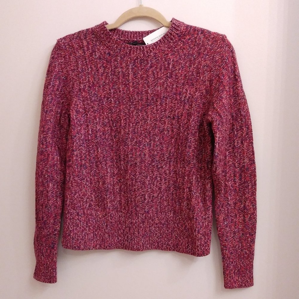 Banana Republic Marled Pink Crewneck Sweater